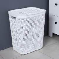 Корзина бельевая с крышкой &laquo;Пирула&raquo;, 55 л, 42&times;34&times;54 см, цвет белый