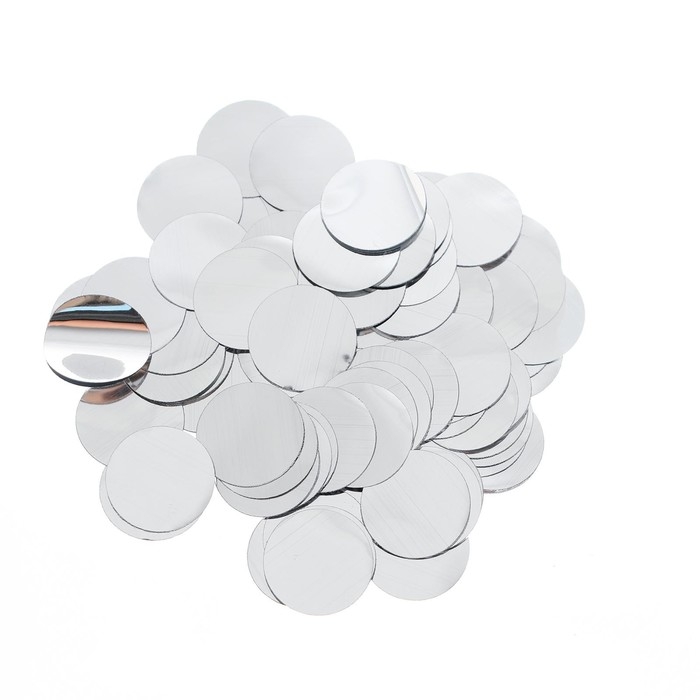 Наполнитель для шара &laquo;Конфетти круг&raquo;, 1,5 см, фольга, цвет серебряный, 10 г