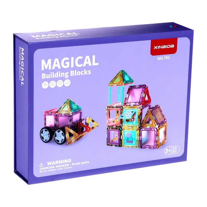 Конструктор магнитный &laquo;Магический магнит&raquo;, 55 деталей