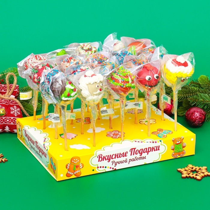 Новый год. Кейк-попсы "Новогоднее ассорти", МИКС, 30 г