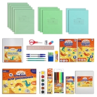 Набор первоклассника 40 предметов Calligrata "Приношу счастье", в папке Набор первоклассника 40 предметов Calligrata "Приношу счастье", в папке