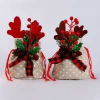 Новый год! Мешок для подарков с рогами, 22 × 12 см, виды МИКС Новый год! Мешок для подарков с рогами, 22 × 12 см, виды МИКС