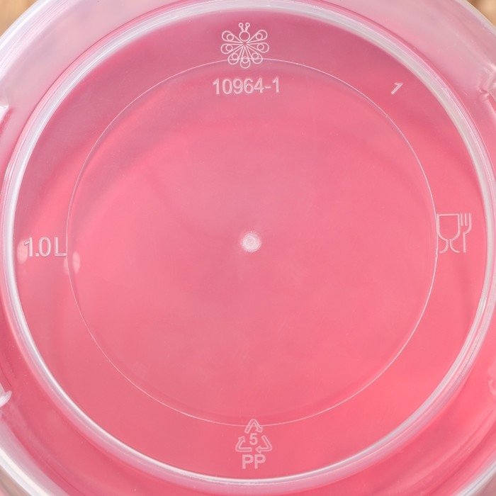 Набор контейнеров круглых с закручивающимися крышками, 2 шт: 500 мл, 1 л, прозрачные, крышки МИКС