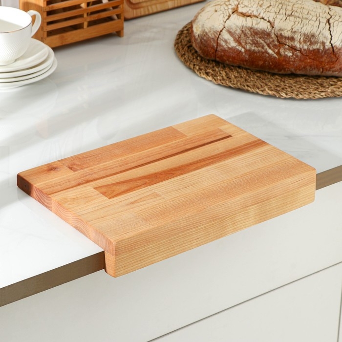 Доска разделочная с упором Adelica «Мастер шеф», 30×20×1,8 см, пропитано минеральным маслом, берёза Доска разделочная с упором Adelica «Мастер шеф», 30×20×1,8 см, пропитано минеральным маслом, берёза