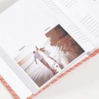 Фотоальбом на 200 фото 10х15 см кожзам "Багетная текстура" бумажные листы коричневый 5х23х22 см   10