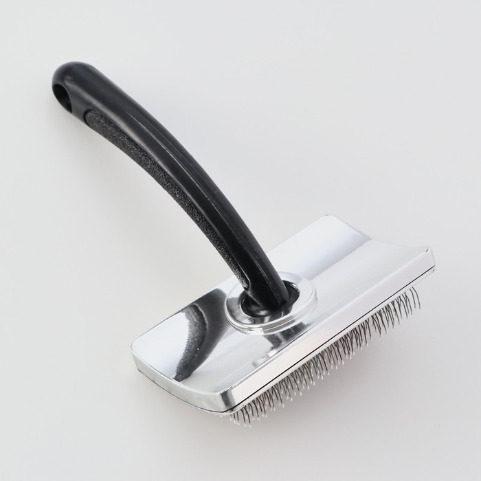 Щётка - пуходёрка для среднешерстных животных, с каплями, 85 х 46 мм, черная Щётка - пуходёрка для среднешерстных животных, с каплями, 85 х 46 мм, черная