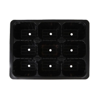 Кассета для рассады, на 9 ячеек, по 80 мл, пластиковая, чёрная, 18 &times; 13 &times; 6 см, Greengo