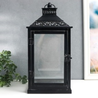 Подсвечник металл, стекло "Этна" чёрный набор 2 шт 19х19х39 см, 14х14х27 см Подсвечник металл, стекло "Этна" чёрный набор 2 шт 19х19х39 см, 14х14х27 см