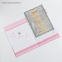 Папка для свидетельства о рождении &laquo;Слоник&raquo;, для девочки, А4