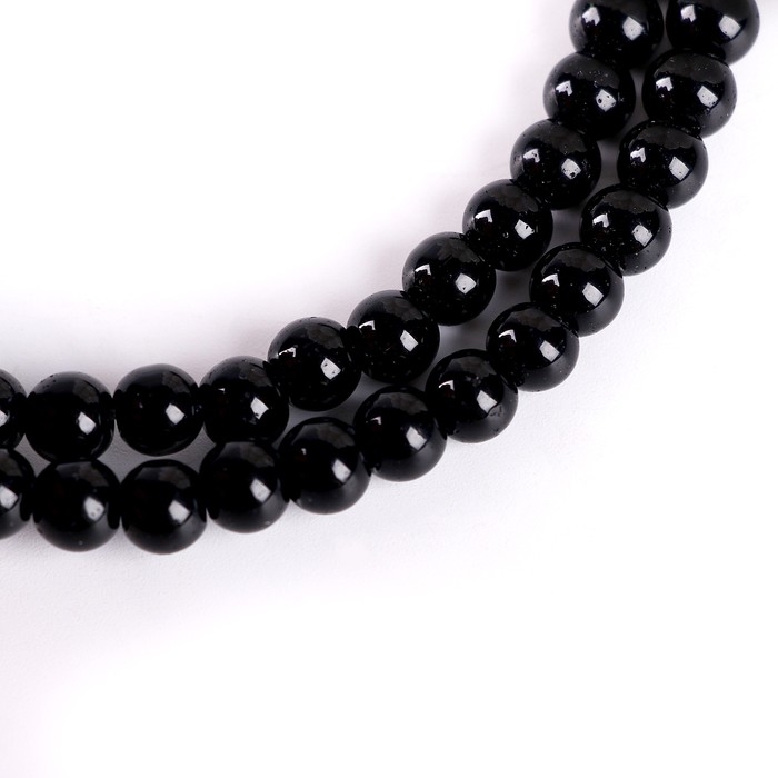Бусины из натурального камня &laquo;Чёрный агат&raquo; набор 90 шт., размер 1 шт. &mdash; 4 мм