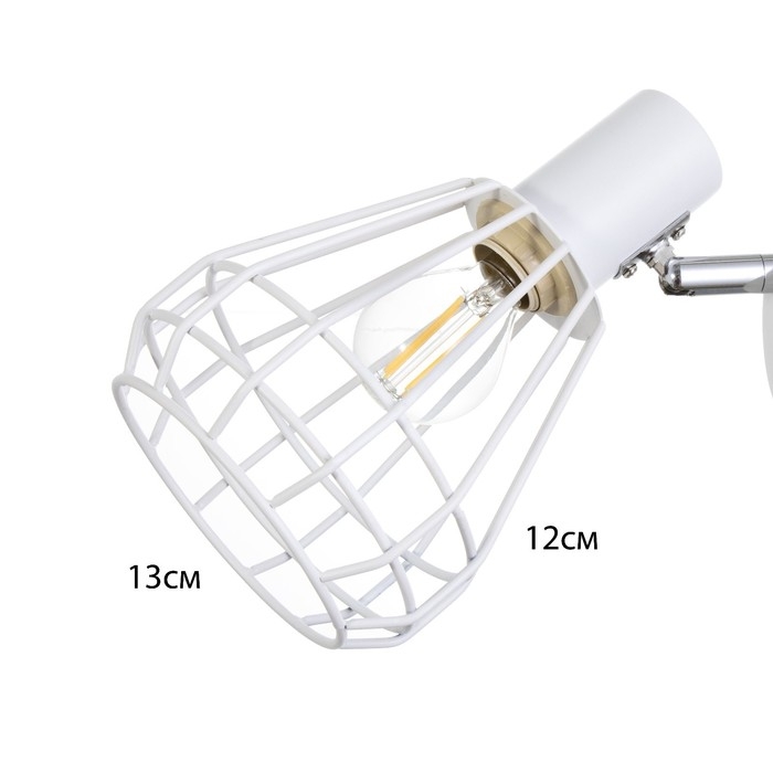 Бра с переключателем на проводе "Хлоя" Е14 40Вт белый 19х10х18см