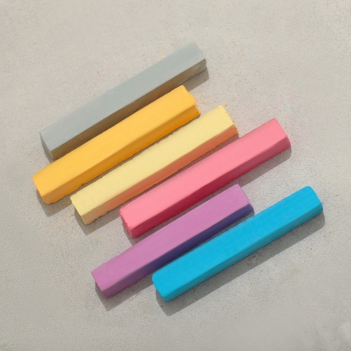 Набор мелков для волос, 6 шт. Цвета: бордовый, синий яркий, красный, черный, оранжевый, лимонный