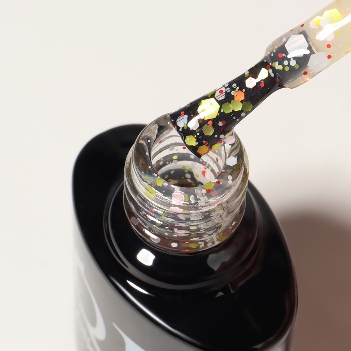 Гель лак для ногтей, &laquo;MILK GLITTER&raquo;, 3-х фазный, 8мл, LED/UV, цвет прозрачный (04)