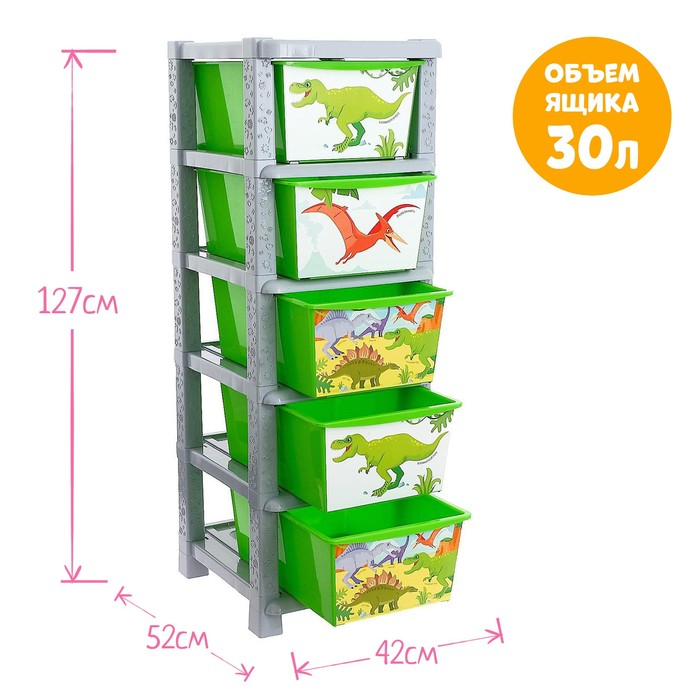 Комод детский &laquo;Дино&raquo;, 5 секций