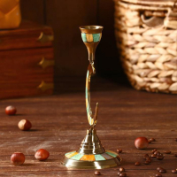 Подсвечник "Месяц" латунь, перламутр 8,5х8,5х19,5 см Подсвечник "Месяц" латунь, перламутр 8,5х8,5х19,5 см