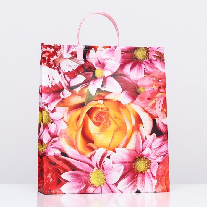 Пакет Пакет "Цветочная фантазия", мягкий пластик, 37 x 32 см, 120 мкм