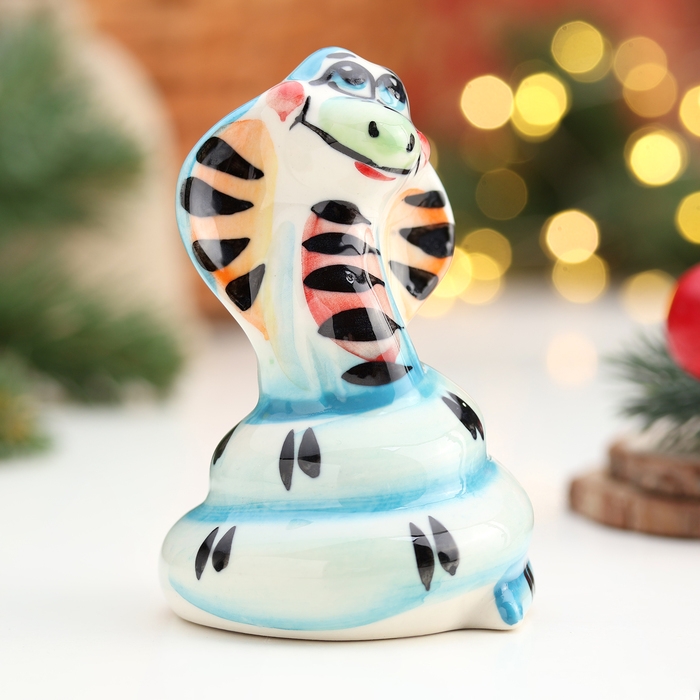 Сувенир &laquo;Змея Милена&raquo;, гжель, цвет, 10х6.5 см