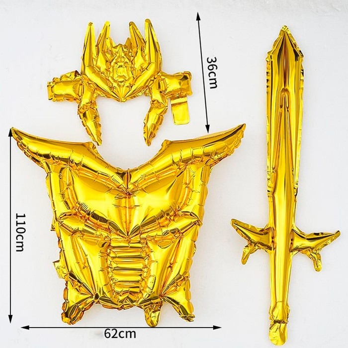 Набор шар-игрушка фольгированный &laquo;Рыцарь&raquo;, шлем, жилет, меч, золото