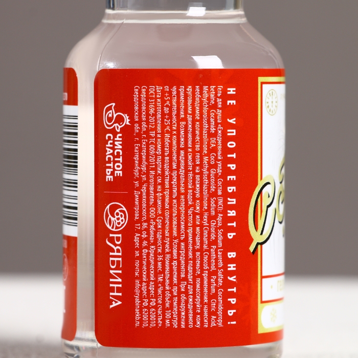 Гель для душа &laquo;С Новым Годом&raquo;, 100 мл, аромат клюквы, ЧИСТОЕ СЧАСТЬЕ