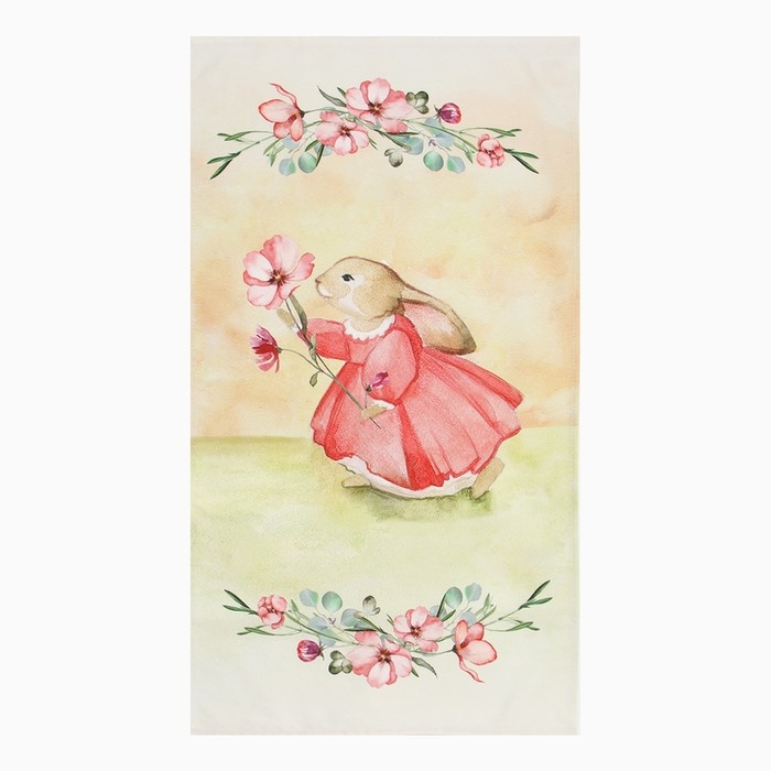 Полотенце Полотенце "Этель" Зайчик с цветком 40х73см, 100% хл, саржа 190 г/м2
