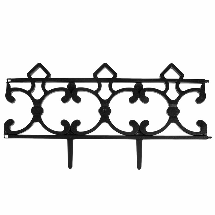 Ограждение декоративное, 30 × 290 см, 5 секций, пластик, чёрное, «Парковый» Ограждение декоративное, 30 × 290 см, 5 секций, пластик, чёрное, «Парковый»