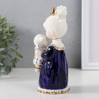 Сувенир керамика "Малышка в ночной рубашке с медвежонком" кобальт 7х7,5х16,5 см