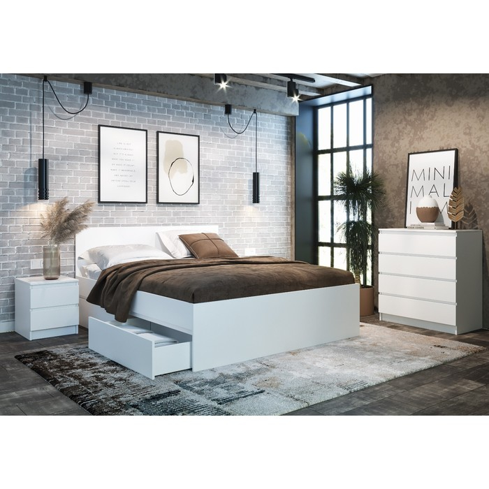 Тумба прикроватная 2 Мадера, 400х420х554, Белый Тумба прикроватная 2 Мадера, 400х420х554, Белый