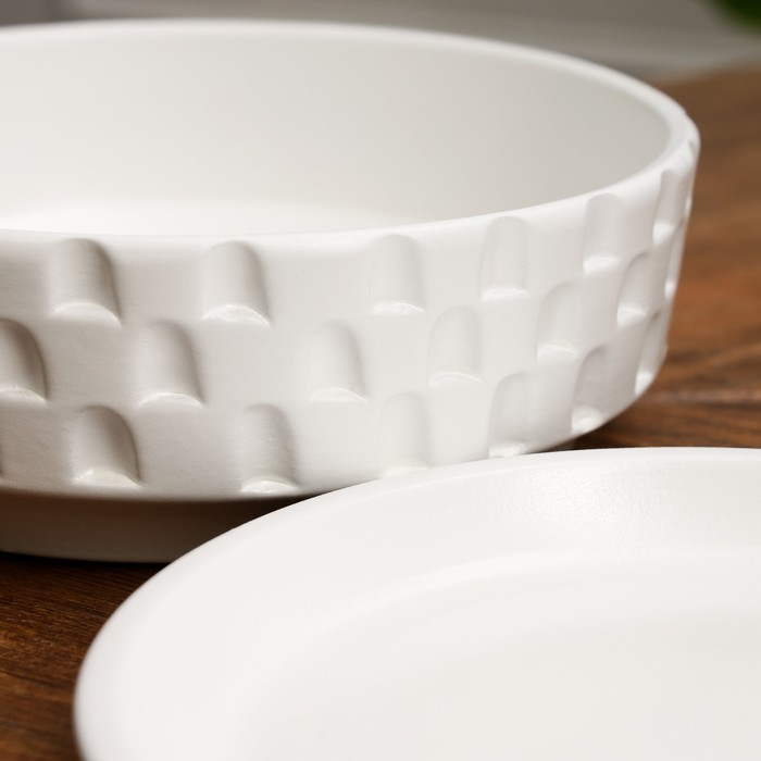 Горшок бонсайница "Фелис" белый, 2 л