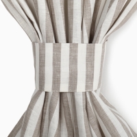 Комплект штор для кухни Этель "Soprano" 140х180 см-2 шт, подхваты 2 шт, лен 100%,180гр/м2