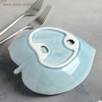 Блюдо керамическое «Птичка на листочке», 15,5×15,5 см, цвет голубой Блюдо керамическое «Птичка на листочке», 15,5×15,5 см, цвет голубой