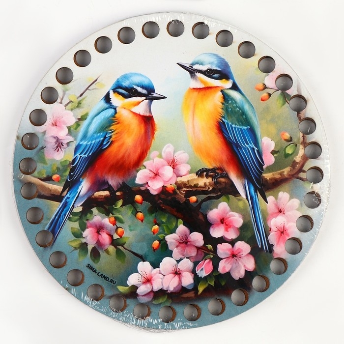 Донышки для вязания 2 в 1 &laquo;Птички на яблоне&raquo;, круг 15 см, хдф 3 мм