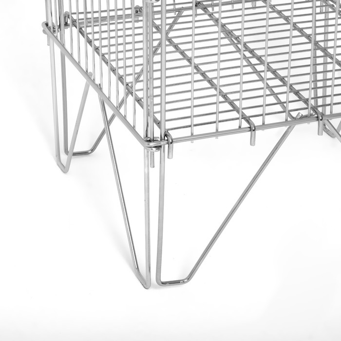 Корзина-накопитель, разборная, 42&times;42&times;80 см, цвет хром регулируемое дно