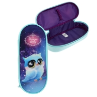 Пенал-футляр 95 х 205 х 45 мм, мягкий, текстильный, Calligrata, ПМК 27-20 резинка на клапане, "Совушка" Пенал-футляр 95 х 205 х 45 мм, мягкий, текстильный, Calligrata, ПМК 27-20 резинка на клапане, "Совушка"