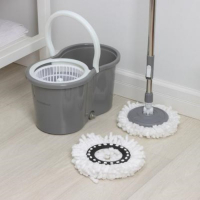 Швабра с отжимом и ведро на колёсиках с пластиковой центрифугой Доляна, 14 л, швабра, запасная насадка из микрофибры, цвет МИКС Швабра с отжимом и ведро на колёсиках с пластиковой центрифугой Доляна, 14 л, швабра, запасная насадка из микрофибры, цвет МИКС