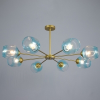 Люстра "Мурано" 8хЕ27 60Вт золото голубой 90х90х35см BayerLux