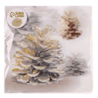 Салфетки бумажные &laquo;Шишки&raquo;, 33х33 см, набор 20 шт.