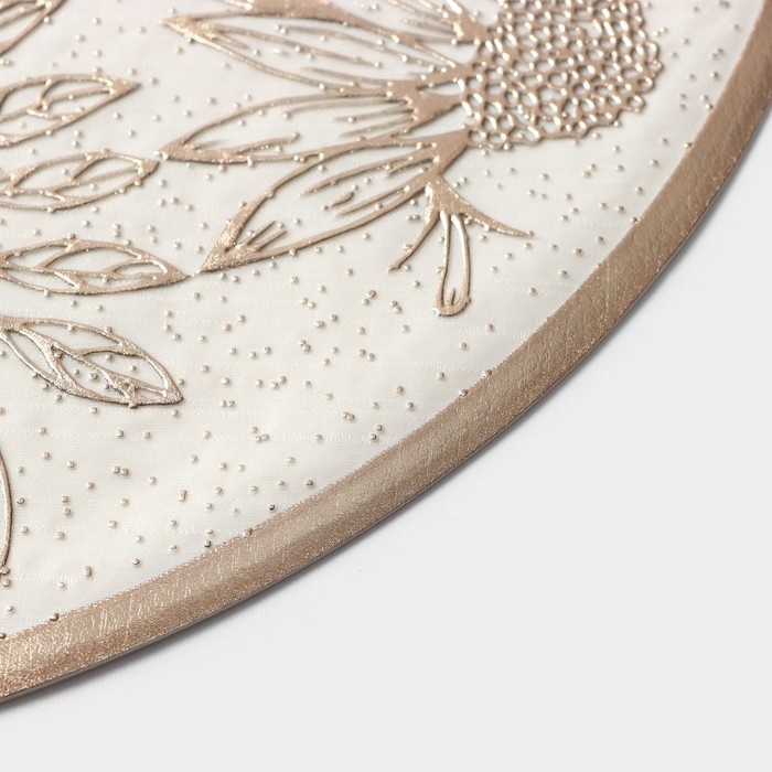 Салфетки сервировочные на стол Доляна &laquo;Ботаника&raquo;, 2 шт, d=38 см, цвет бежевый