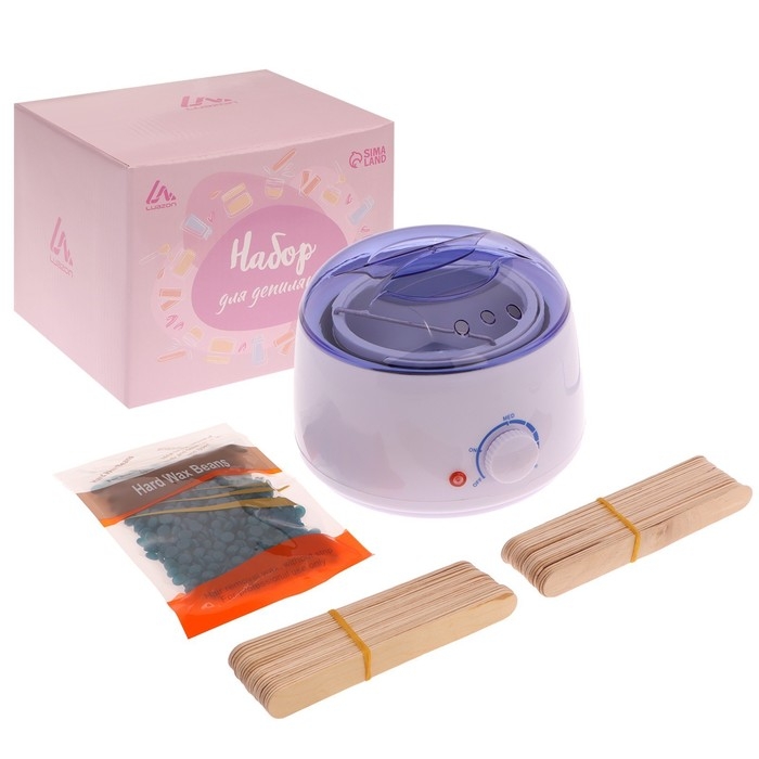 Набор для депиляции Luazon Воскоплав баночный, 100 Вт, воск, шпатель Набор для депиляции Luazon Воскоплав баночный, 100 Вт, воск, шпатель