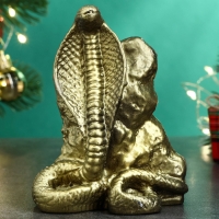 Новый год. Символ 2025. Фигура "Змея хрустальница" золото, 12х6см Новый год. Символ 2025. Фигура "Змея хрустальница" золото, 12х6см