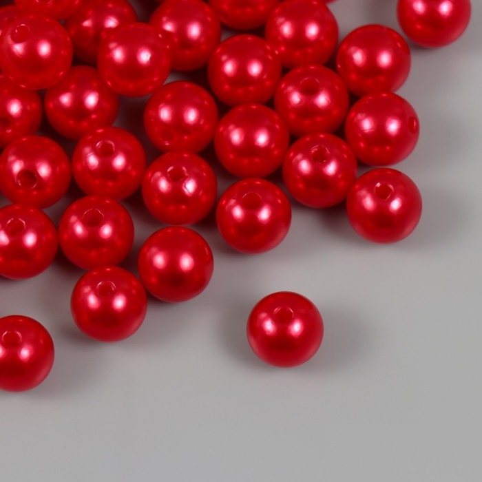 Набор бусин "Жемчуг" d 12 мм, 250 гр, вишневый