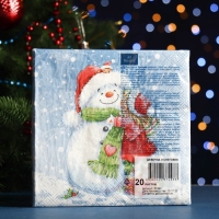 Новый год. Салфетки бумажные "Art Bouquet" Девочка и снеговик, 3 слоя, 33x33, 20 листов Новый год. Салфетки бумажные "Art Bouquet" Девочка и снеговик, 3 слоя, 33x33, 20 листов