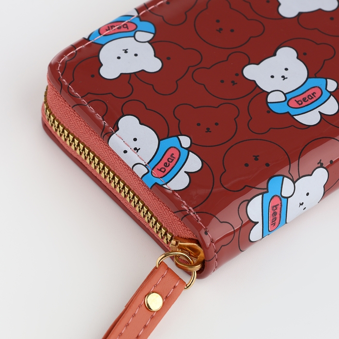 Кошелёк детский на молнии, цвет коричневый Кошелёк детский на молнии, цвет коричневый