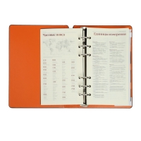 Ежедневник недатированный А5, 120 листов на кольцах FIRENZE, обложка искусственная кожа, блок 70г/м2, чёрный