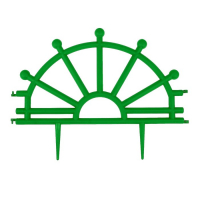 Ограждение декоративное, 32 × 280 см, 7 секций, пластик, зелёное, «Штурвал» Ограждение декоративное, 32 × 280 см, 7 секций, пластик, зелёное, «Штурвал»