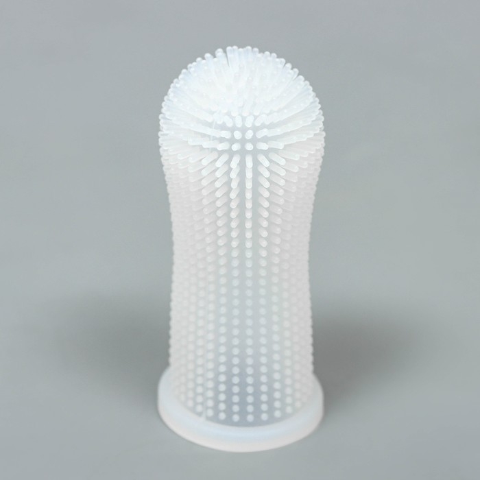 Щётка для чистки зубов животных, 5,5 х 2,5 см, белая, контейнер 7 х 4 см Щётка для чистки зубов животных, 5,5 х 2,5 см, белая, контейнер 7 х 4 см