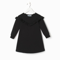 Платье с рюшей KAFTAN "Basic line" р.30 (98-104), черный