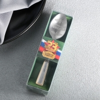 Ложка чайная с гравировкой &laquo;Настоящему защитнику&raquo;, в подарочной коробке, 3 х 14 см.