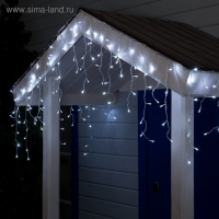 Гирлянда «Бахрома» 3 × 0.6 м, IP44, УМС, прозрачная нить, 160 LED, свечение белое, мерцание белым, 220 В Гирлянда «Бахрома» 3 × 0.6 м, IP44, УМС, прозрачная нить, 160 LED, свечение белое, мерцание белым, 220 В