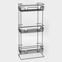 Полка прямоугольная 3-х ярусная, 12,5&times;66&times;29,5 см, цвет черный