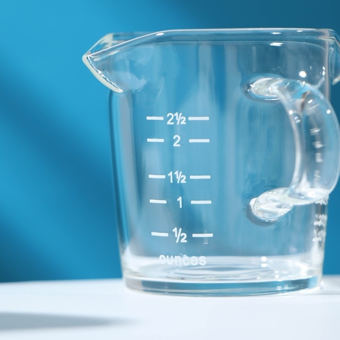 Кружка стеклянная мерная с носиком «Классика», 75 мл Кружка стеклянная мерная с носиком «Классика», 75 мл